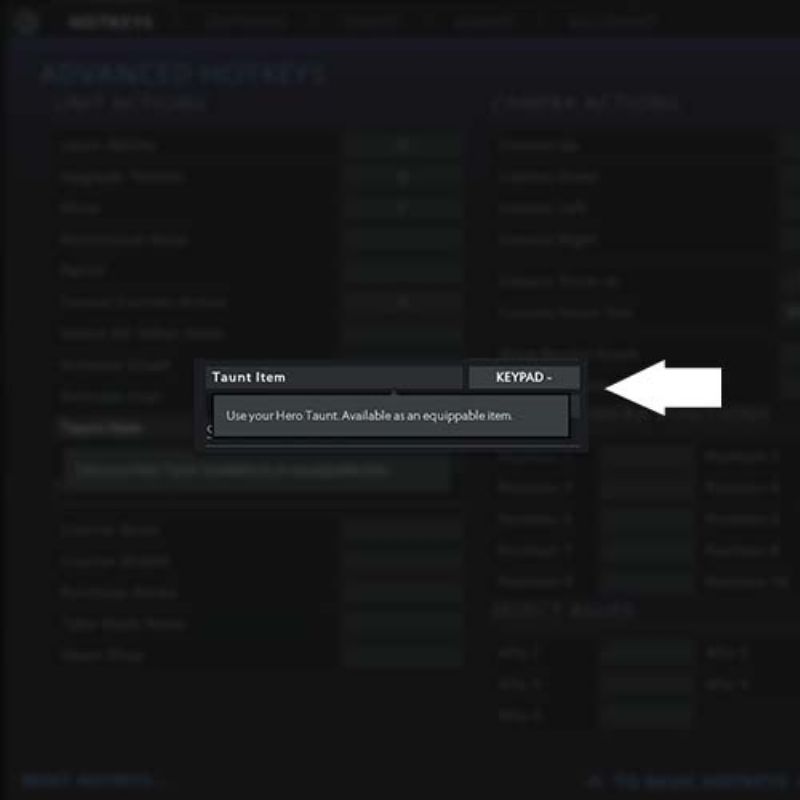 Hướng dẫn cài đặt hotkey cho taunt item